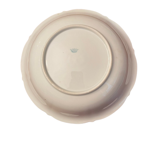 Vintage Hand Painted Serving Bowl 10.5" Made In Bavaria Roses‎ Floral Scalloped - Picture 7 of 8